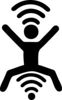 Wireless Connection Icon Depicting Joyful Person vector