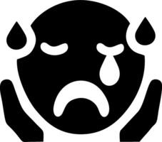 Sad Face Icon with Tears, Representing Distress vector