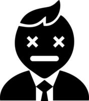 Businessman Icon Depicting a Deadpan or Unresponsive Expression vector
