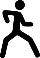 Simple black silhouette of a person walking. vector