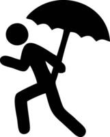 Person Running With Umbrella, Representing Rainy Day Activity vector