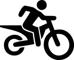 Simple Icon of a Motocross Rider vector