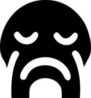 Sad Emoji Icon, Representing a Depressed Facial Expression vector