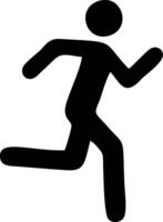 Simple black silhouette of a person running sports vector