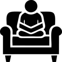 Person Reading a Book in an Armchair vector