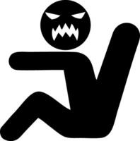 Angry Person Sitting in a Seat Icon vector