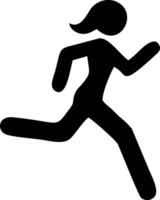 A woman running, stylized illustration. vector