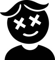 Deadpan Emoji Icon of a Person with X Marks Over Eyes vector