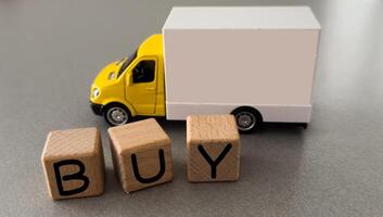 Logistics, and delivery service - Cargo truck and word buy photo
