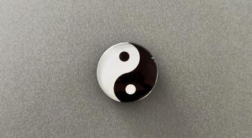 Yin Yang symbol on white background , Religious symbol representing religious of Taoism , clipping path photo