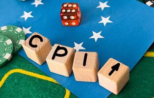 Letter block in word CPI abbreviation of consumer price index photo