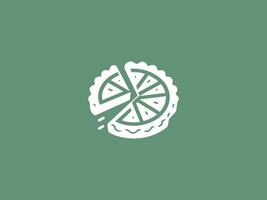 A slice of lemon pie on a green background vector