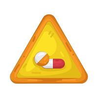 Medication side effects warning vector