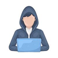 hacker wearing a hoodie vector