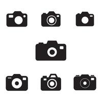 Simple Black Camera Icons Arranged in a Grid vector