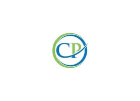CP modern letter logo design with icon template vector