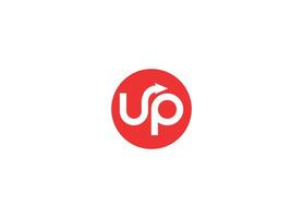 UP letter logo design with icon template vector