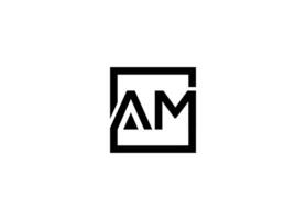 AM modern letter logo design with icon template vector