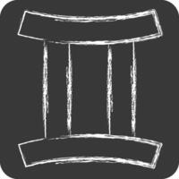 Icon Gemini. related to Astrology symbol. chalk Style. design editable vector