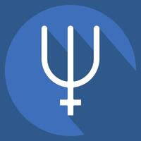 Icon Neptune. related to Astrology symbol. long shadow style. design editable vector