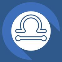 Icon Libra. related to Astrology symbol. long shadow style. design editable vector