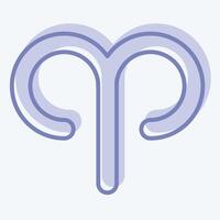 Icon Aries. related to Astrology symbol. two tone style. design editable vector