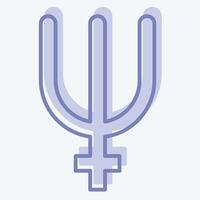 Icon Neptune. related to Astrology symbol. two tone style. design editable vector