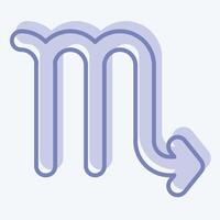 Icon Scorpio. related to Astrology symbol. two tone style. design editable vector