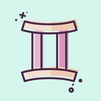 Icon Gemini. related to Astrology symbol. MBE style. design editable vector