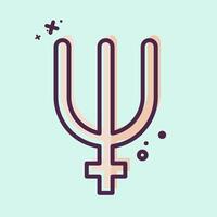 Icon Neptune. related to Astrology symbol. MBE style. design editable vector