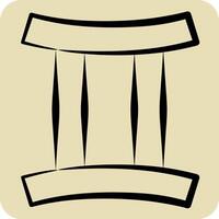 Icon Gemini. related to Astrology symbol. hand drawn style. design editable vector