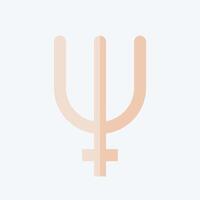 Icon Neptune. related to Astrology symbol. flat style. design editable vector