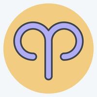 Icon Aries. related to Astrology symbol. color mate style. design editable vector