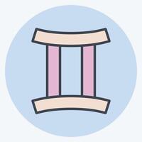 Icon Gemini. related to Astrology symbol. color mate style. design editable vector