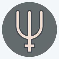 Icon Neptune. related to Astrology symbol. color mate style. design editable vector