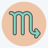 Icon Scorpio. related to Astrology symbol. color mate style. design editable vector