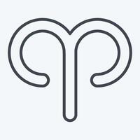 Icon Aries. related to Astrology symbol. line style. design editable vector