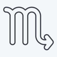Icon Scorpio. related to Astrology symbol. line style. design editable vector