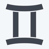 Icon Gemini. related to Astrology symbol. glyph style. design editable vector
