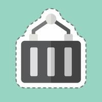 Sticker line cut Container. related to Industry symbol. design editable vector