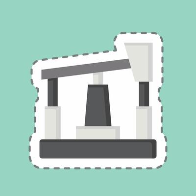 Sticker line cut Oil Pump. related to Industry symbol. design editable