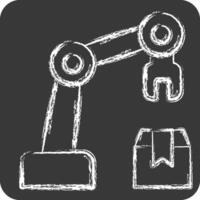 Icon Arm Robot. related to Industry symbol. chalk Style. design editable vector