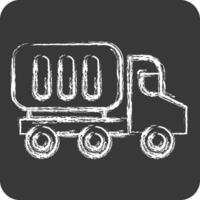 Icon Container Truck. related to Industry symbol. chalk Style. design editable vector