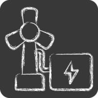 Icon Renewable Energy. related to Industry symbol. chalk Style. design editable vector