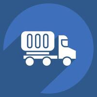 Icon Container Truck. related to Industry symbol. long shadow style. design editable vector