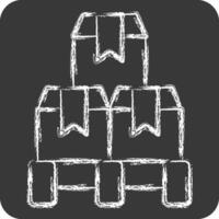Icon Pallet Box. related to Industry symbol. chalk Style. design editable vector
