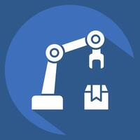 Icon Arm Robot. related to Industry symbol. long shadow style. design editable vector