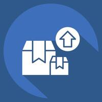 Icon Box. related to Industry symbol. long shadow style. design editable vector