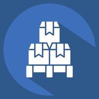 Icon Pallet Box. related to Industry symbol. long shadow style. design editable vector