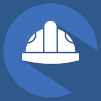 Icon Helmat. related to Industry symbol. long shadow style. design editable vector